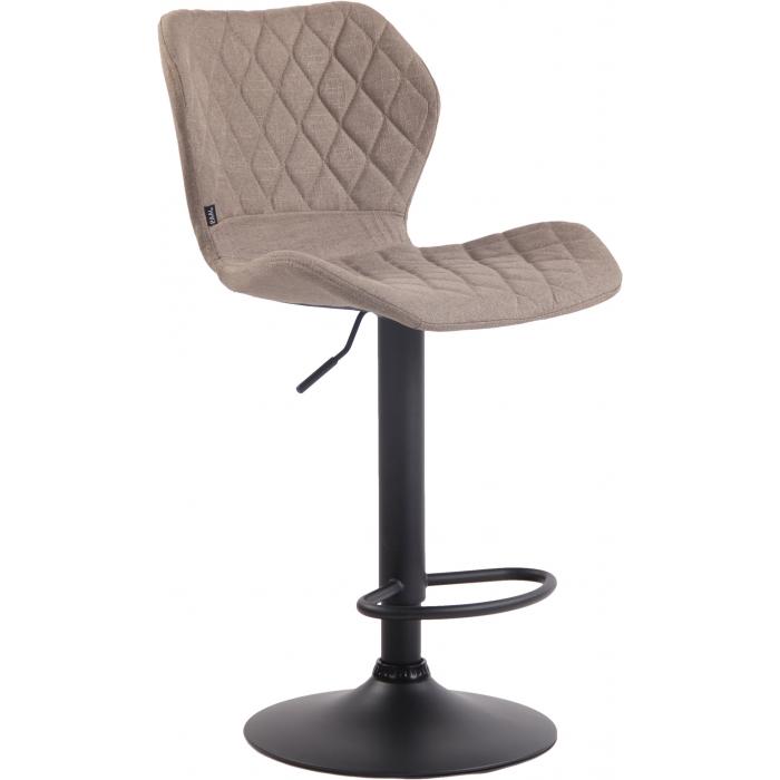 Barhocker HLO-CP14 Stoff schwarz ~ taupe