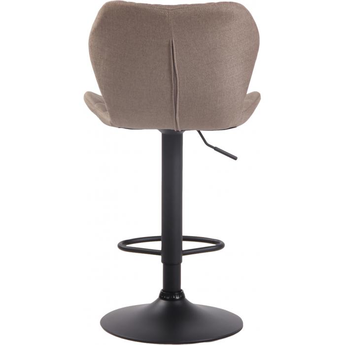 Barhocker HLO-CP14 Stoff schwarz ~ taupe