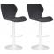 2er Set Barhocker HLO-CP14 Stoff wei ~ schwarz