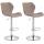 2er Set Barhocker HLO-CP14 Stoff chrom ~ taupe