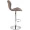 2er Set Barhocker HLO-CP14 Stoff chrom ~ taupe