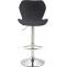 2er Set Barhocker HLO-CP14 Stoff chrom ~ schwarz