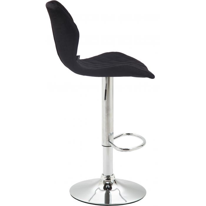 2er Set Barhocker HLO-CP14 Stoff chrom ~ schwarz