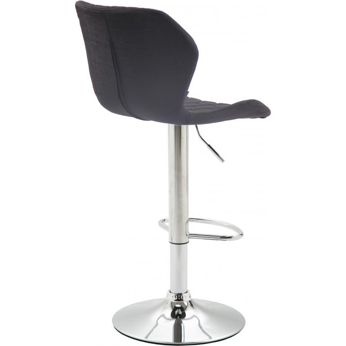 2er Set Barhocker HLO-CP14 Stoff chrom ~ schwarz