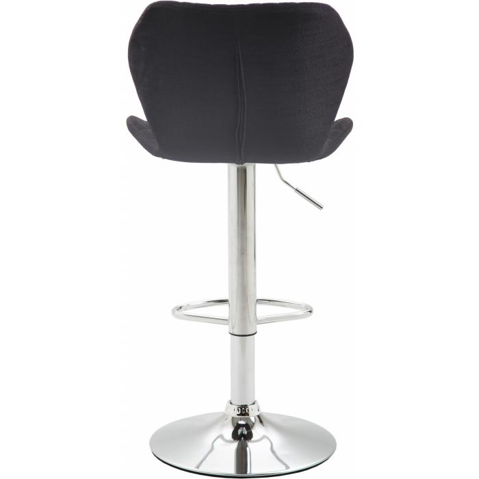 2er Set Barhocker HLO-CP14 Stoff chrom ~ schwarz