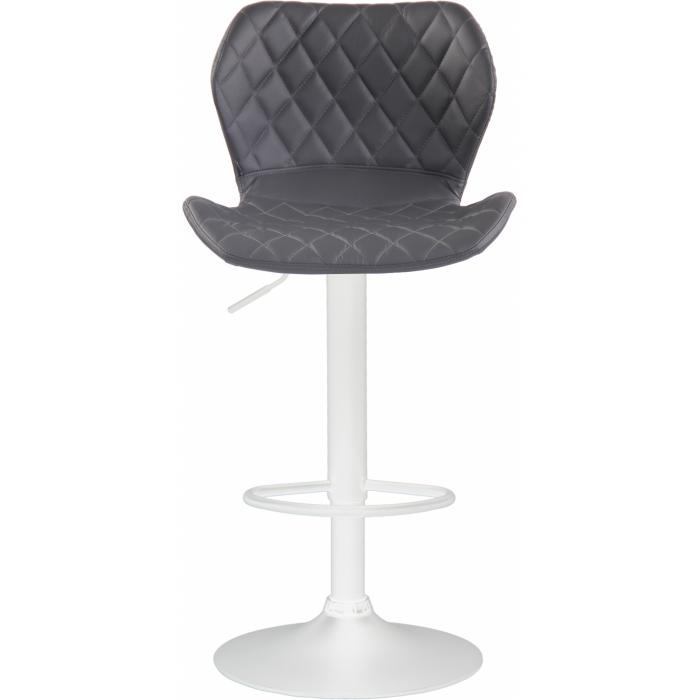 2er Set Barhocker HLO-CP14 Kunstleder wei ~ grau