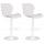 2er Set Barhocker HLO-CP14 Kunstleder wei ~ wei