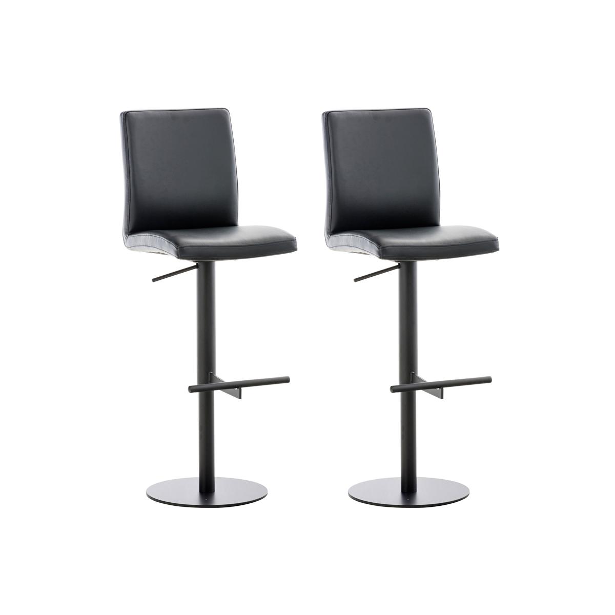2er Set Barhocker HLO-CP10 Kunstleder schwarz ~ schwarz