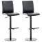 2er Set Barhocker HLO-CP10 Kunstleder schwarz ~ schwarz