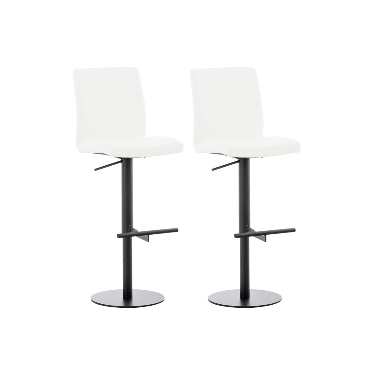 2er Set Barhocker HLO-CP10 Kunstleder schwarz ~ wei