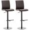 2er Set Barhocker HLO-CP10 Kunstleder schwarz ~ braun