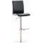 2er Set Barhocker HLO-CP10 Kunstleder edelstahl ~ schwarz