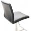 2er Set Barhocker HLO-CP10 Kunstleder edelstahl ~ schwarz