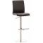 2er Set Barhocker HLO-CP10 Kunstleder edelstahl ~ braun