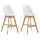 2er Set Barhocker HLO-CP12 Kunststoff natura ~ wei