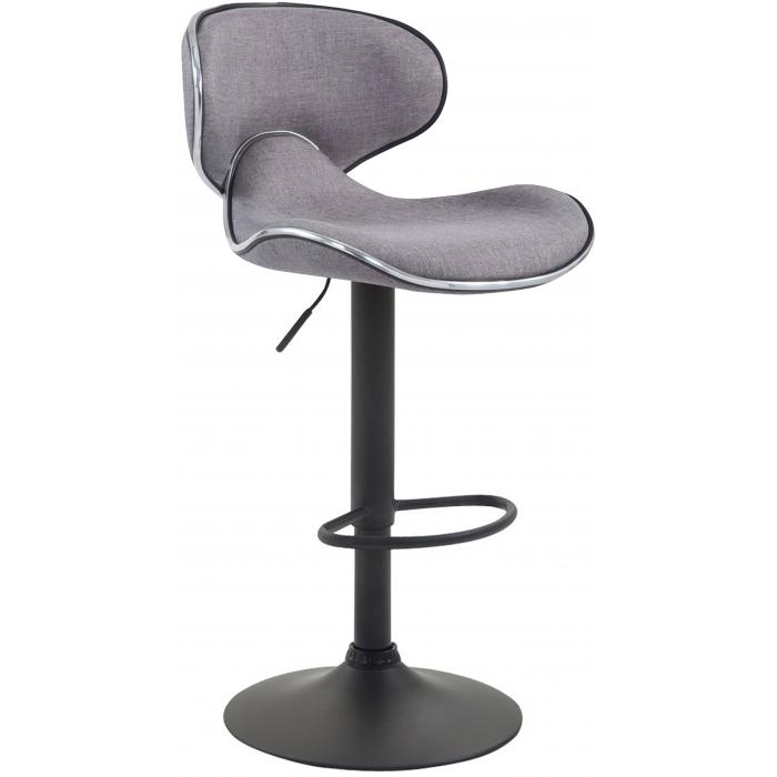 Barhocker HLO-CP29 V2 Stoff schwarz ~ hellgrau