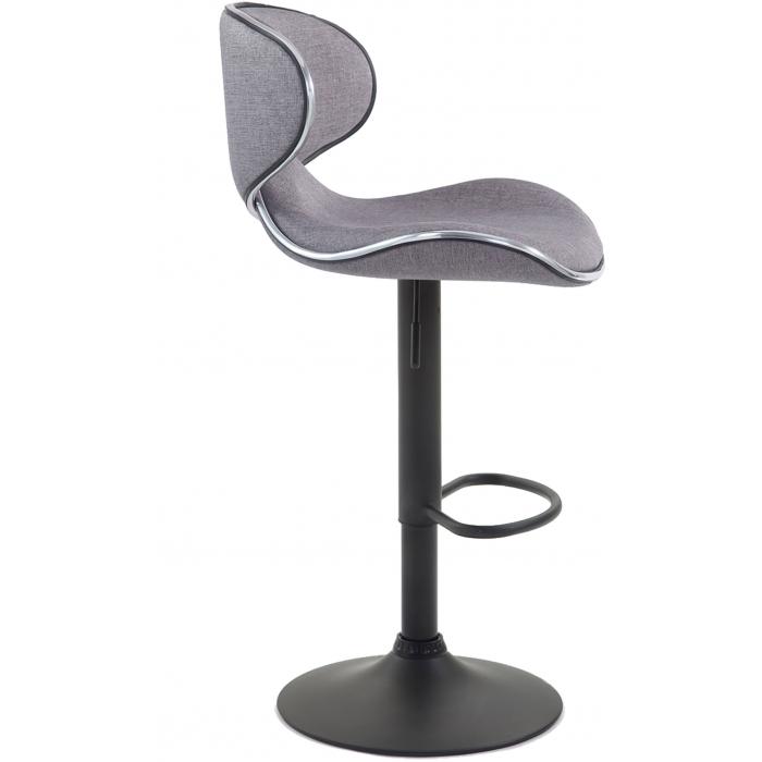 Barhocker HLO-CP29 V2 Stoff schwarz ~ hellgrau