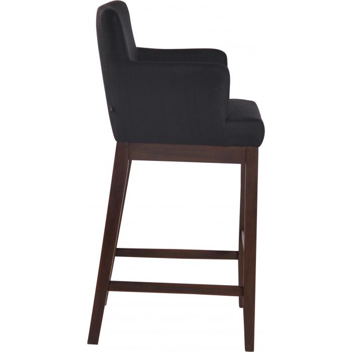 Barhocker HLO-CP28 Stoff antik ~ schwarz