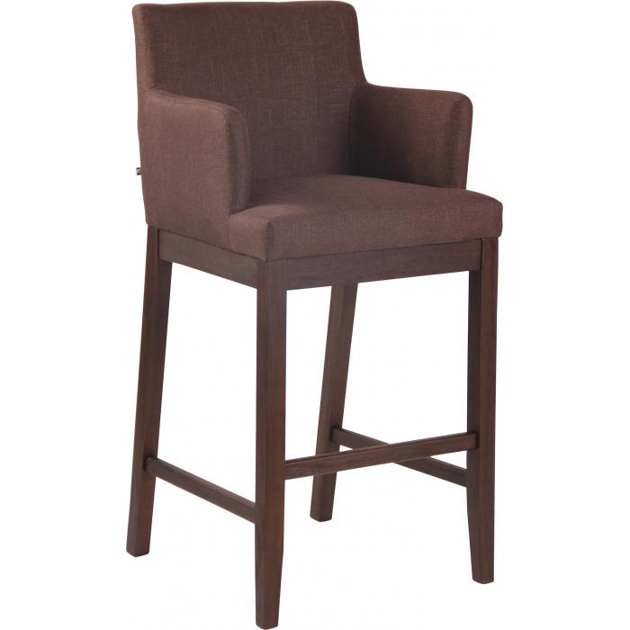 Barhocker HLO-CP28 Stoff antik ~ braun