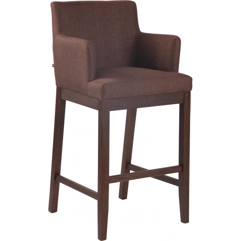 Barhocker HLO-CP28 Stoff antik ~ braun