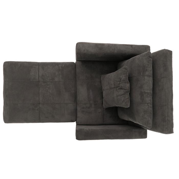 Schlafsessel HWC-L90, Klappsessel Gstebett Relaxsessel, Liegeflche 200x100cm Stoff/Textil Cord ~ dunkelgrau