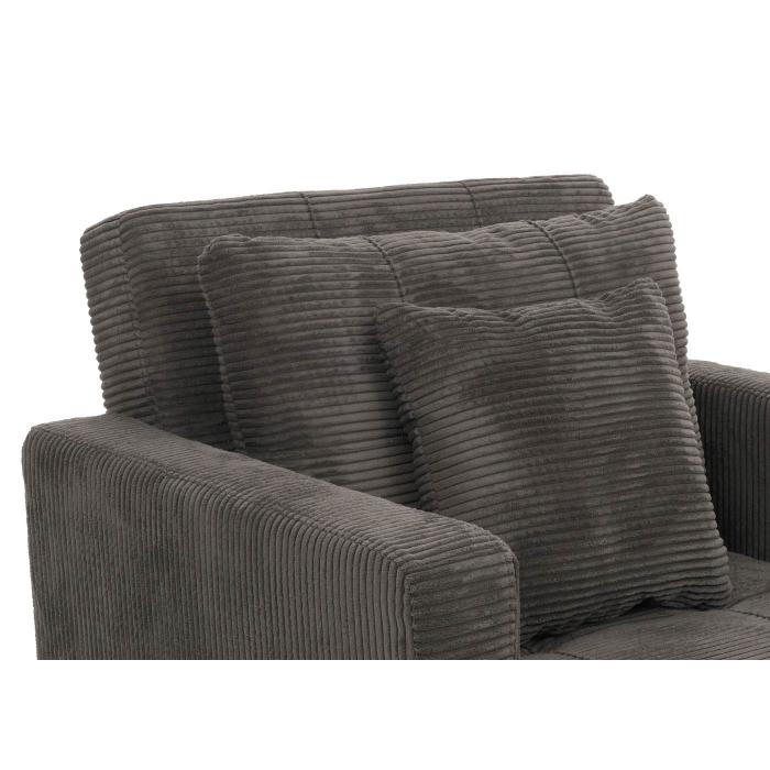 Schlafsessel HWC-L90, Klappsessel Gstebett Relaxsessel, Liegeflche 200x100cm Stoff/Textil Cord ~ dunkelgrau