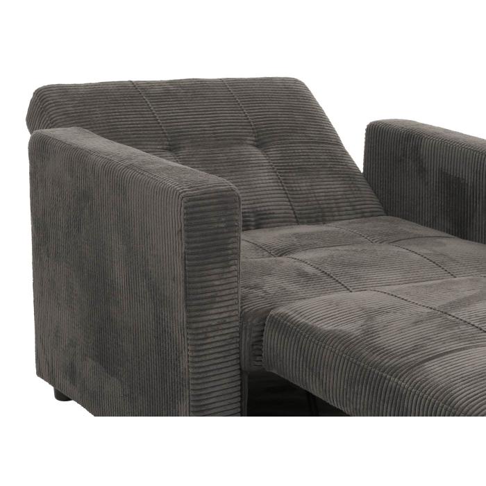 Schlafsessel HWC-L90, Klappsessel Gstebett Relaxsessel, Liegeflche 200x100cm Stoff/Textil Cord ~ dunkelgrau