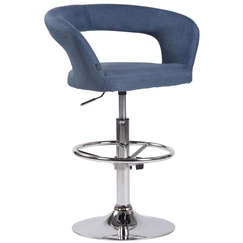Barhocker HLO-CP263 Stoff ~ blau