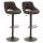 2er-Set Barhocker HWC-N64, Barstuhl Tresenhocker, Fuablage drehbar, Kunstleder Metall ~ braun