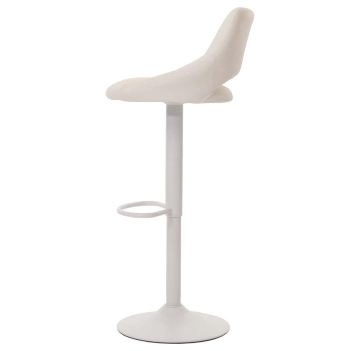 2er-Set Barhocker HWC-N64, Barstuhl Tresenhocker, Fuablage drehbar, Kunstleder Metall ~ wei