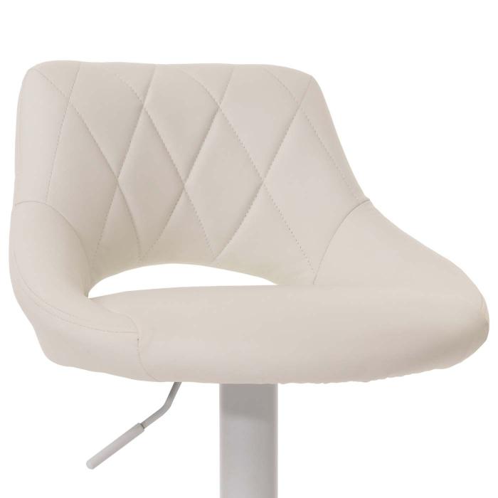 2er-Set Barhocker HWC-N64, Barstuhl Tresenhocker, Fuablage drehbar, Kunstleder Metall ~ wei