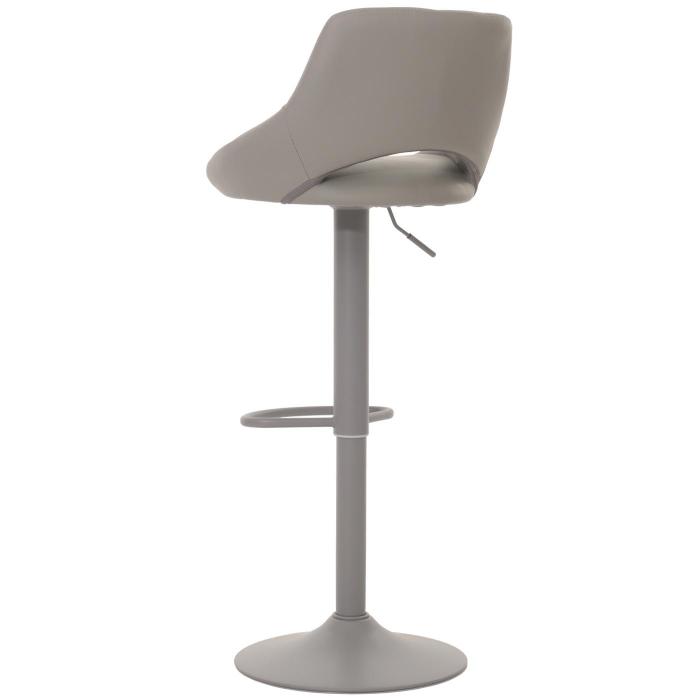 2er-Set Barhocker HWC-N64, Barstuhl Tresenhocker, Fuablage drehbar, Kunstleder Metall ~ grau