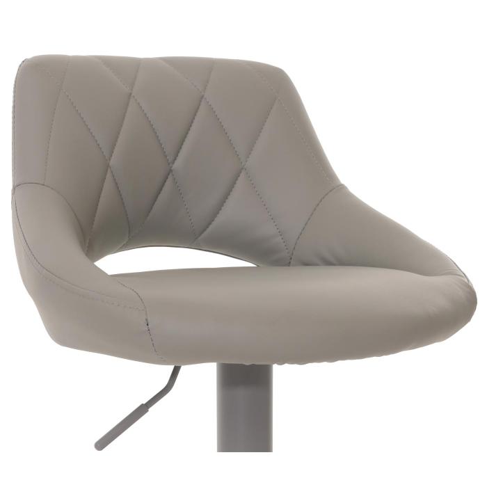 2er-Set Barhocker HWC-N64, Barstuhl Tresenhocker, Fuablage drehbar, Kunstleder Metall ~ grau