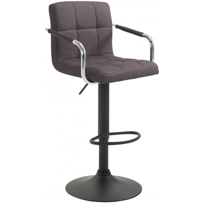 Barhocker HLO-CP35 V2 Stoff schwarz ~ dunkelgrau