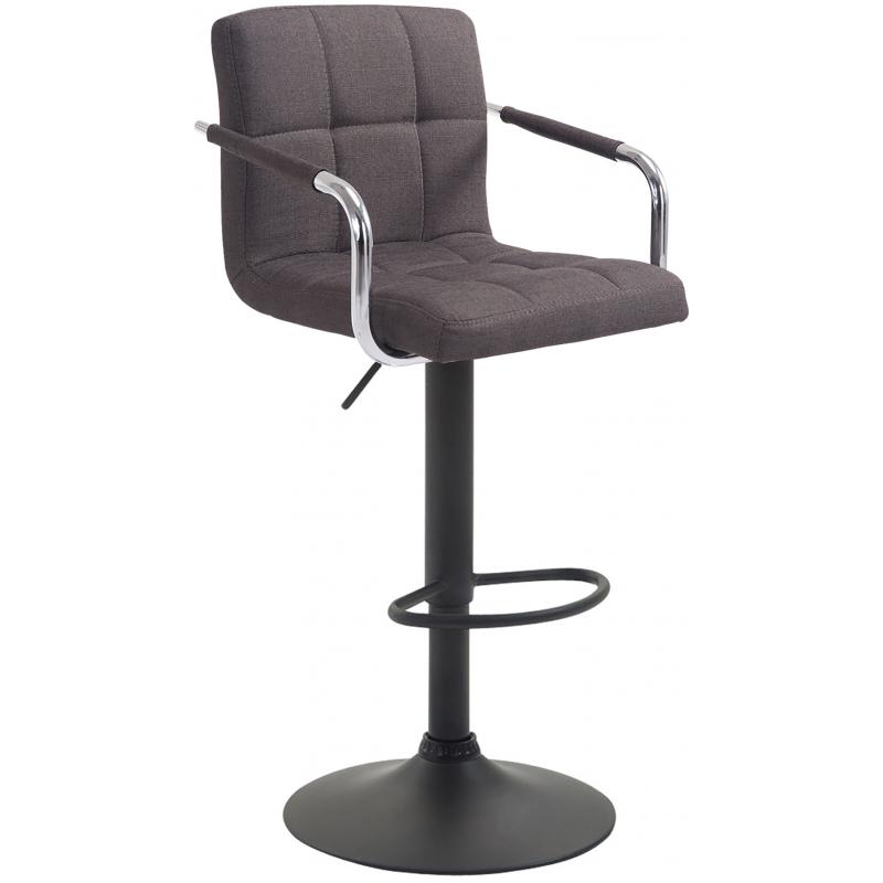 Barhocker HLO-CP35 V2 Stoff schwarz ~ dunkelgrau