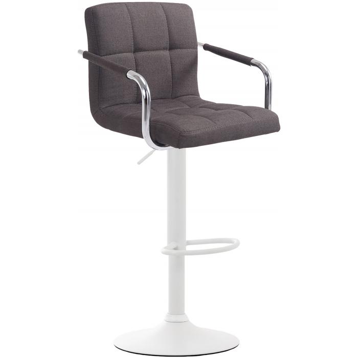 Barhocker HLO-CP35 V2 Stoff wei ~ dunkelgrau