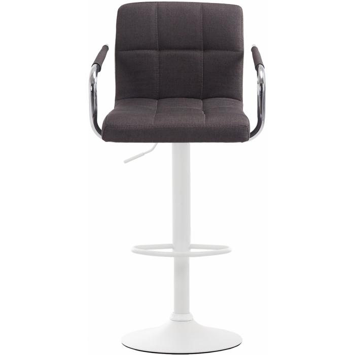 Barhocker HLO-CP35 V2 Stoff wei ~ dunkelgrau