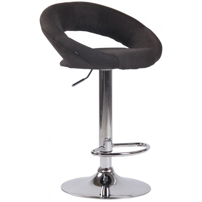 Barhocker HLO-CP286 Stoff chrom ~ dunkelgrau