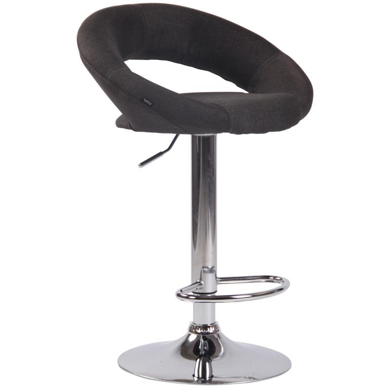 Barhocker HLO-CP286 Stoff chrom ~ dunkelgrau