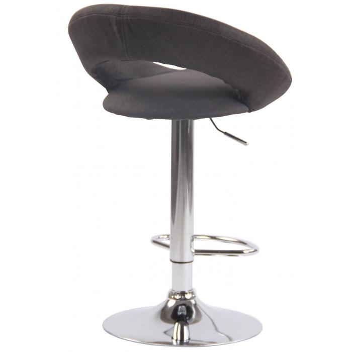 Barhocker HLO-CP286 Stoff chrom ~ dunkelgrau