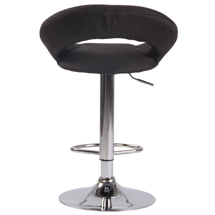Barhocker HLO-CP286 Stoff chrom ~ dunkelgrau
