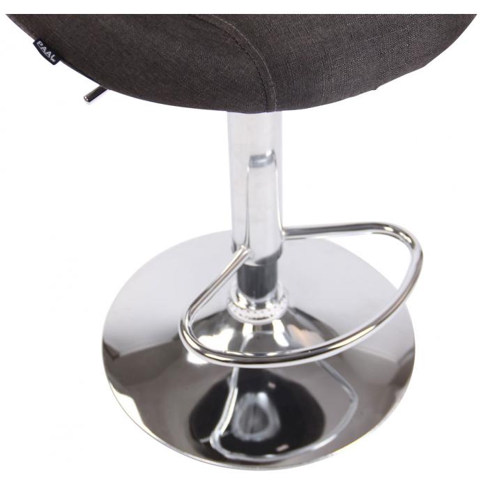 Barhocker HLO-CP286 Stoff chrom ~ dunkelgrau