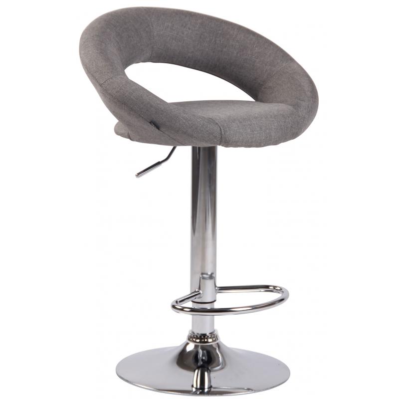 Barhocker HLO-CP286 Stoff chrom ~ grau