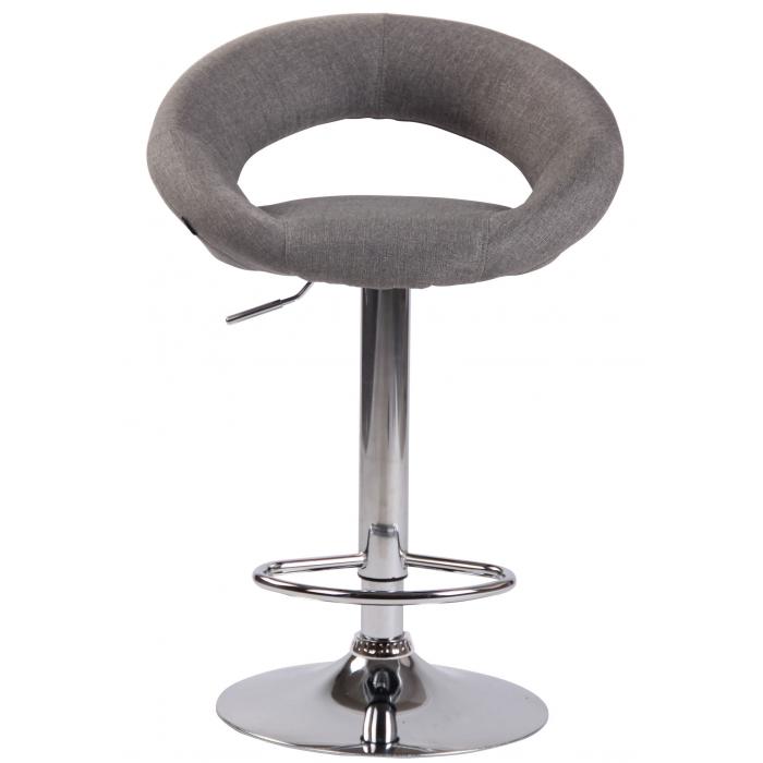 Barhocker HLO-CP286 Stoff chrom ~ grau
