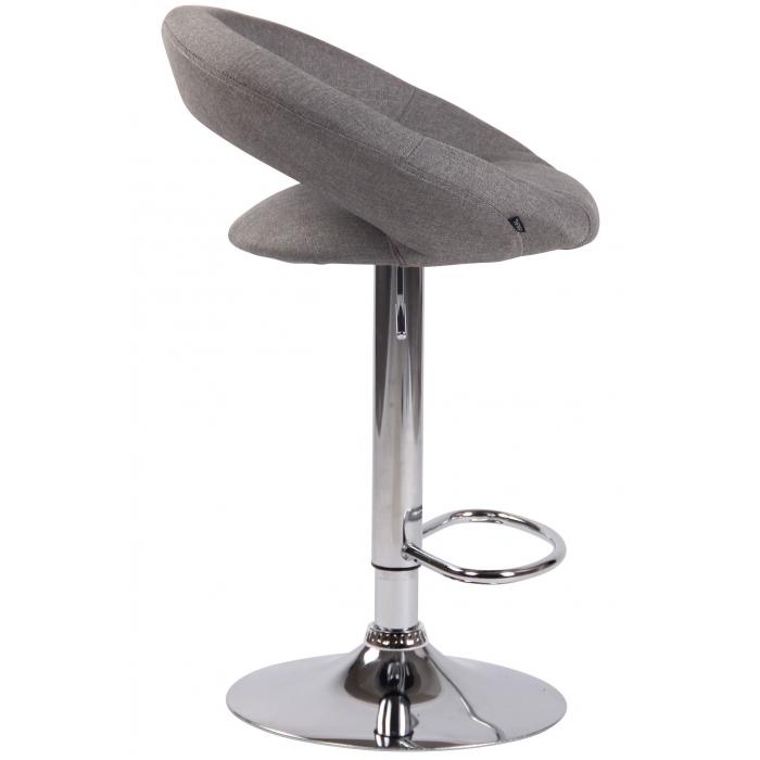 Barhocker HLO-CP286 Stoff chrom ~ grau