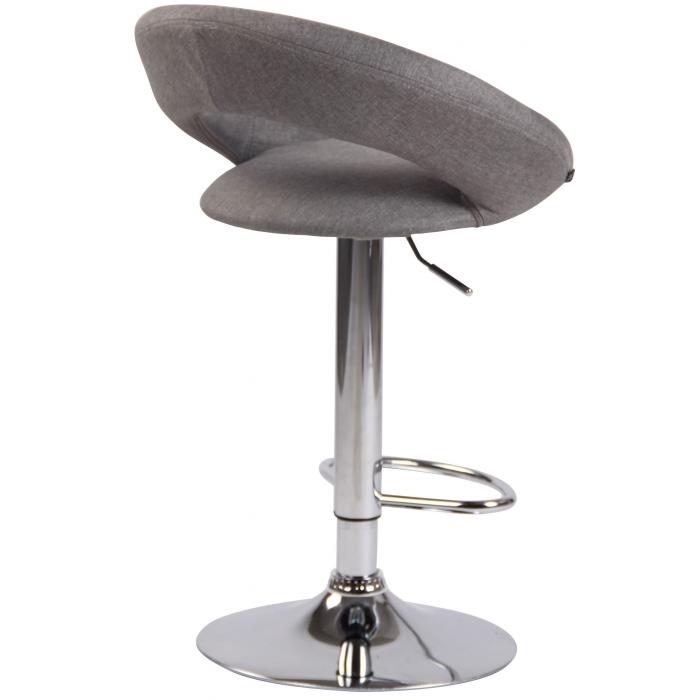 Barhocker HLO-CP286 Stoff chrom ~ grau