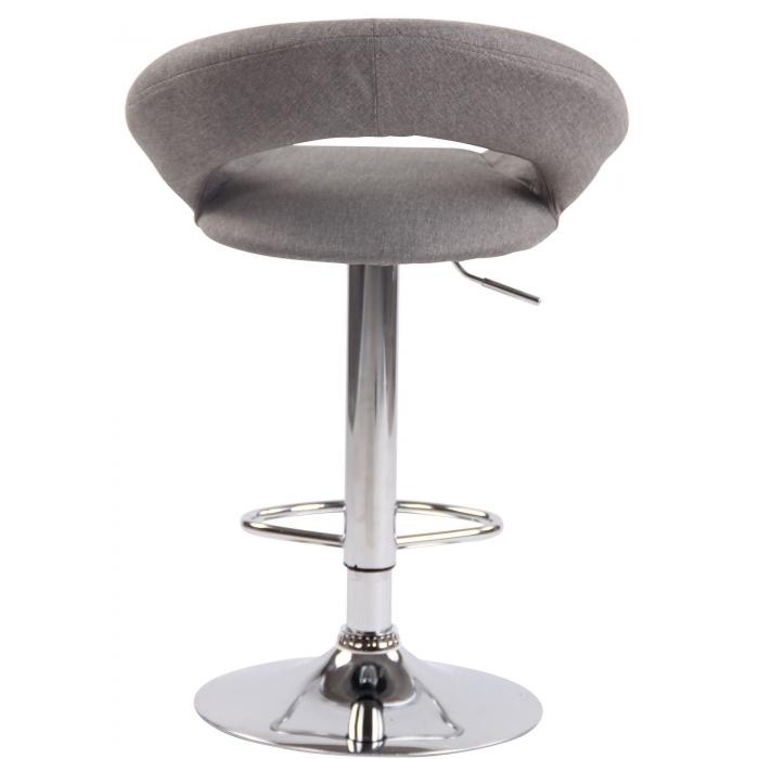 Barhocker HLO-CP286 Stoff chrom ~ grau