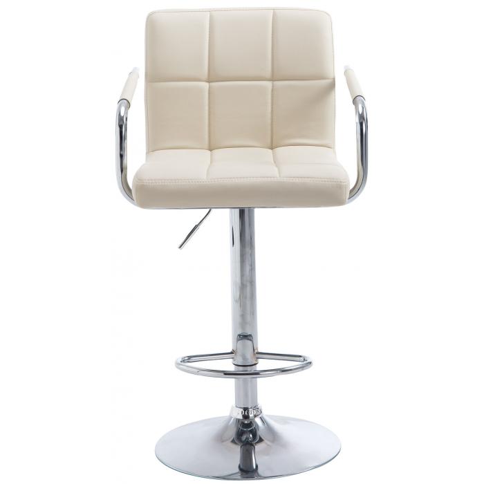 2er Set Barhocker HLO-CP35 V2 chrom ~ creme