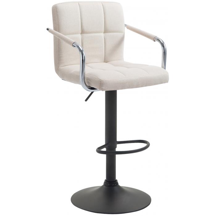 2er Set Barhocker HLO-CP35 V2 Stoff schwarz ~ beige