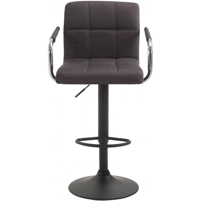 2er Set Barhocker HLO-CP35 V2 Stoff schwarz ~ dunkelgrau